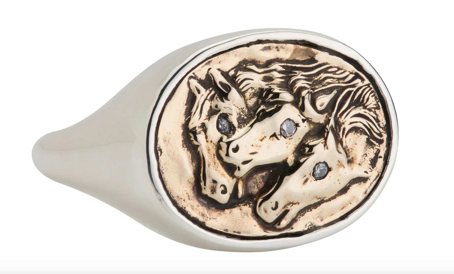LHN- Wild Horse Ring- Silver/Gold/ Diamonds