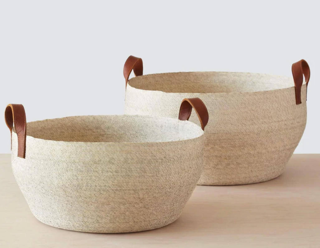 The Citizenry- Mercado Floor Baskets - Natural / Set of 2 - M&L