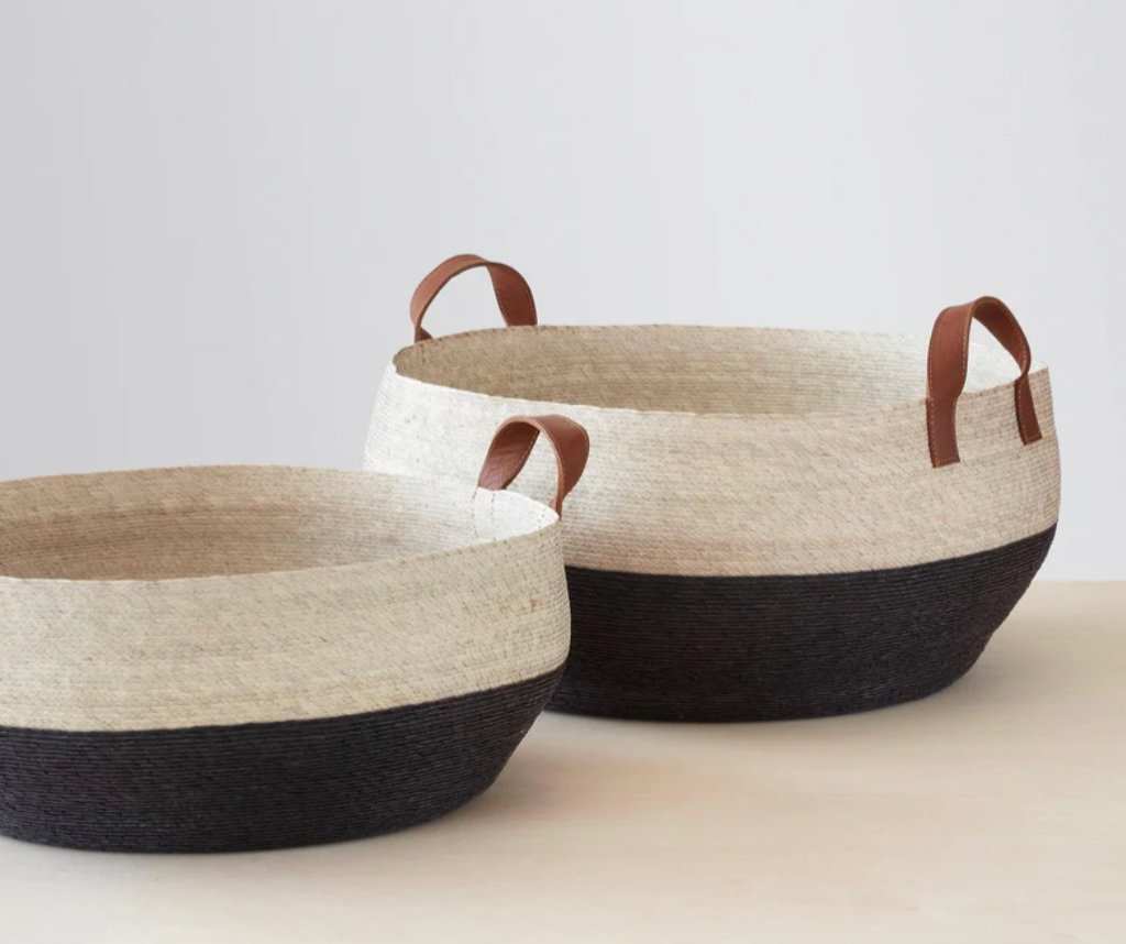 Mercado Floor Baskets- Black- Set of 2 M/L