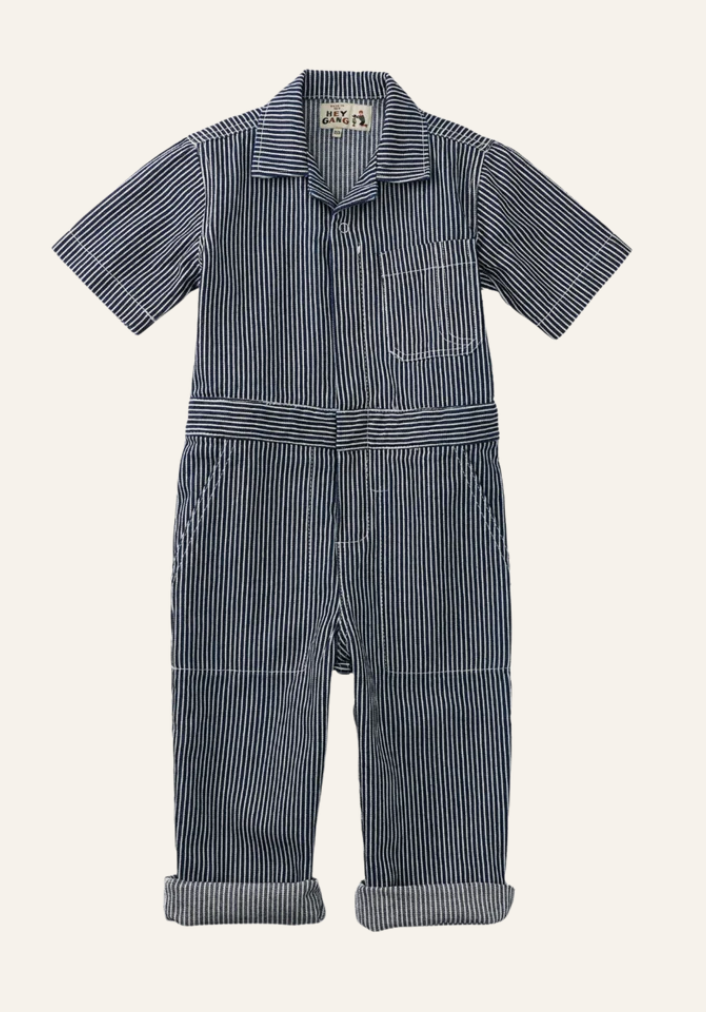 Hey Gang- The Kids Coverall Railroad Stripe