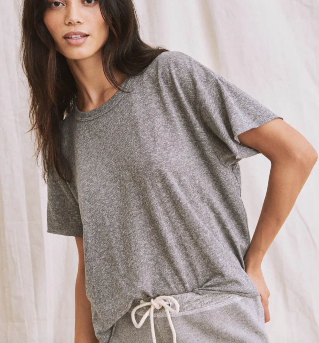 The Great. The Crop Tee- Heather Grey