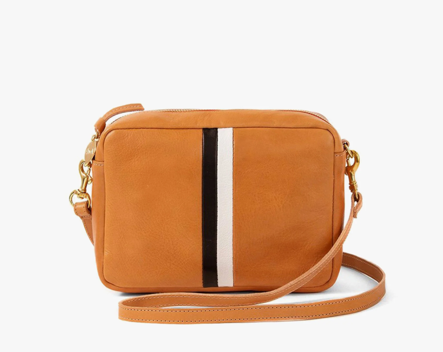 Clare V. Midi Sac- Natural with Stripes
