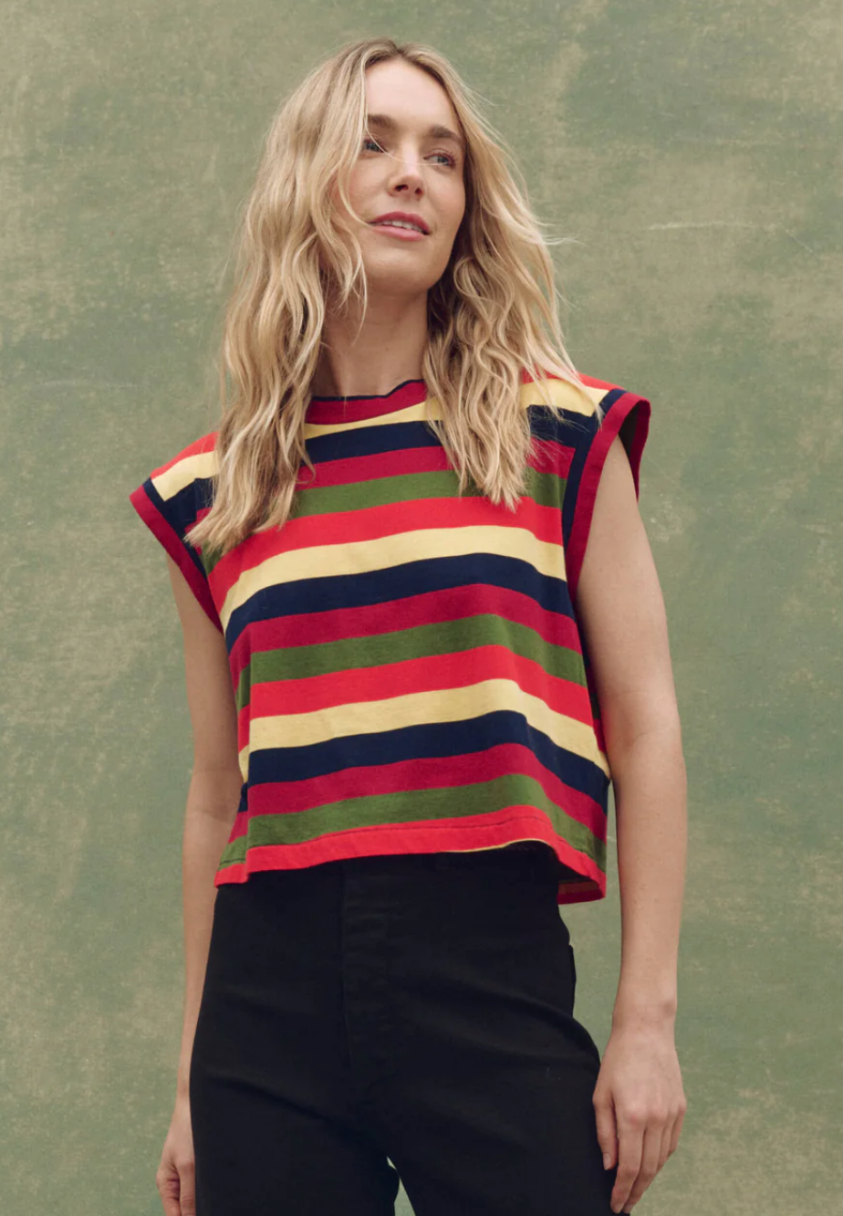 The Square Tee- Playa Stripe