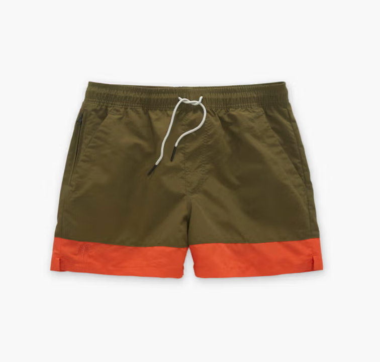 OAS- Orange Stripe Nylon Swim Shorts