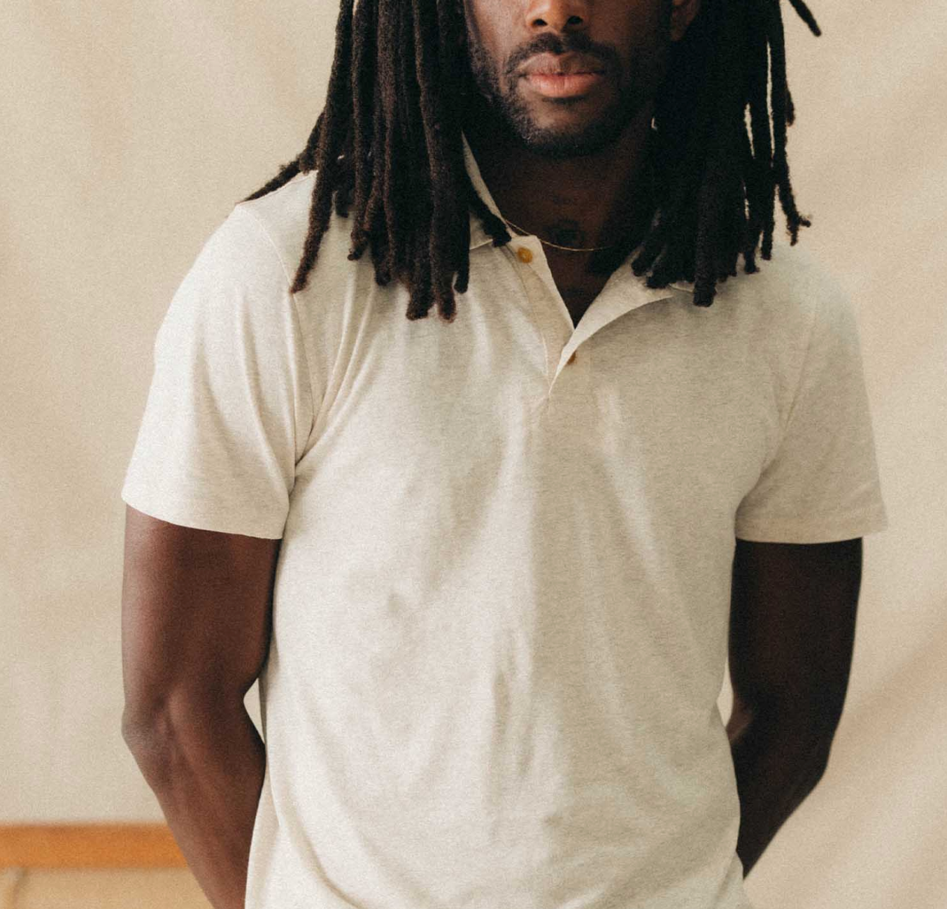 Taylor Stitch- Cotton Hemp Polo- Heather Oat