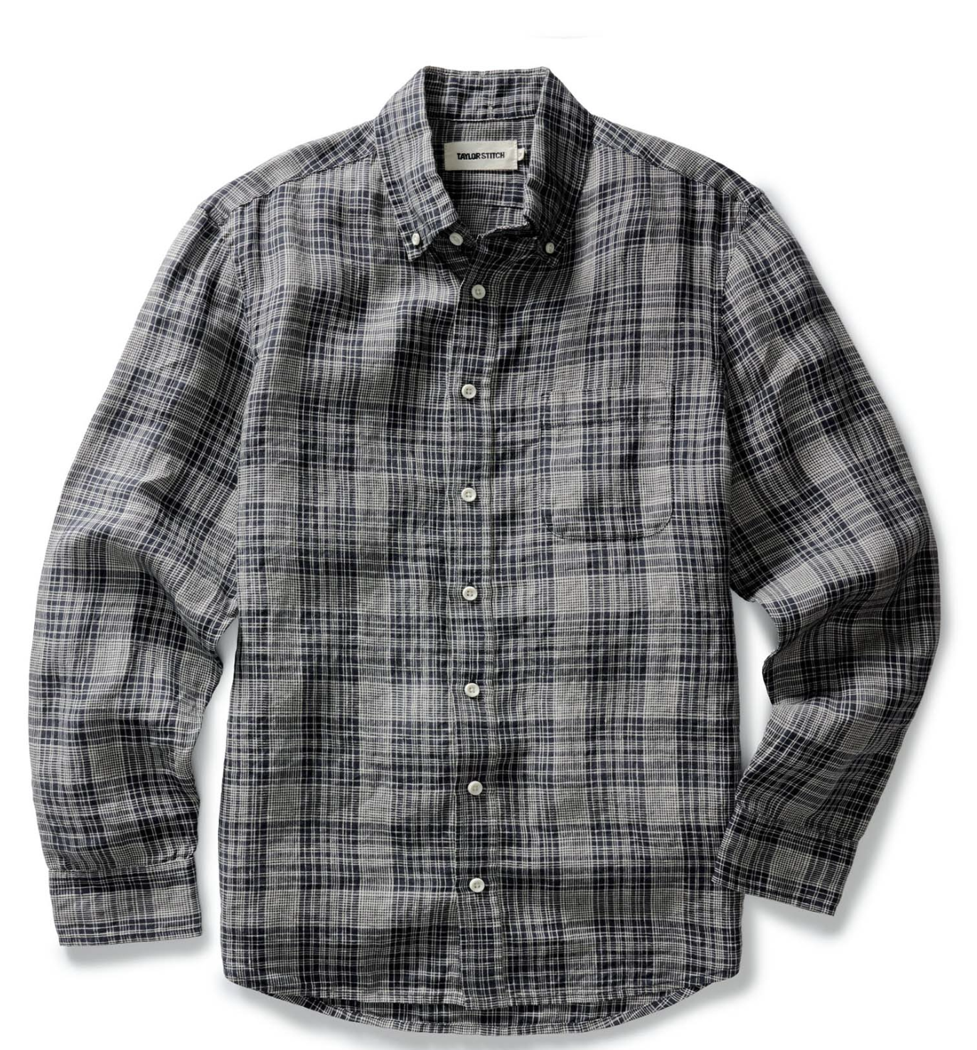 Taylor Stitch- The Jack- Navy Plaid Linen