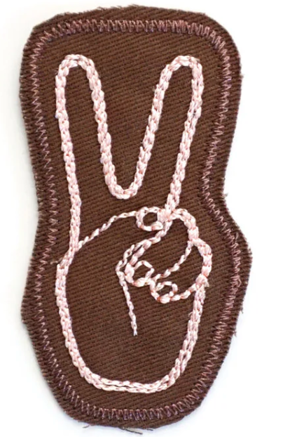 Peace Stitched Patch (Brown)