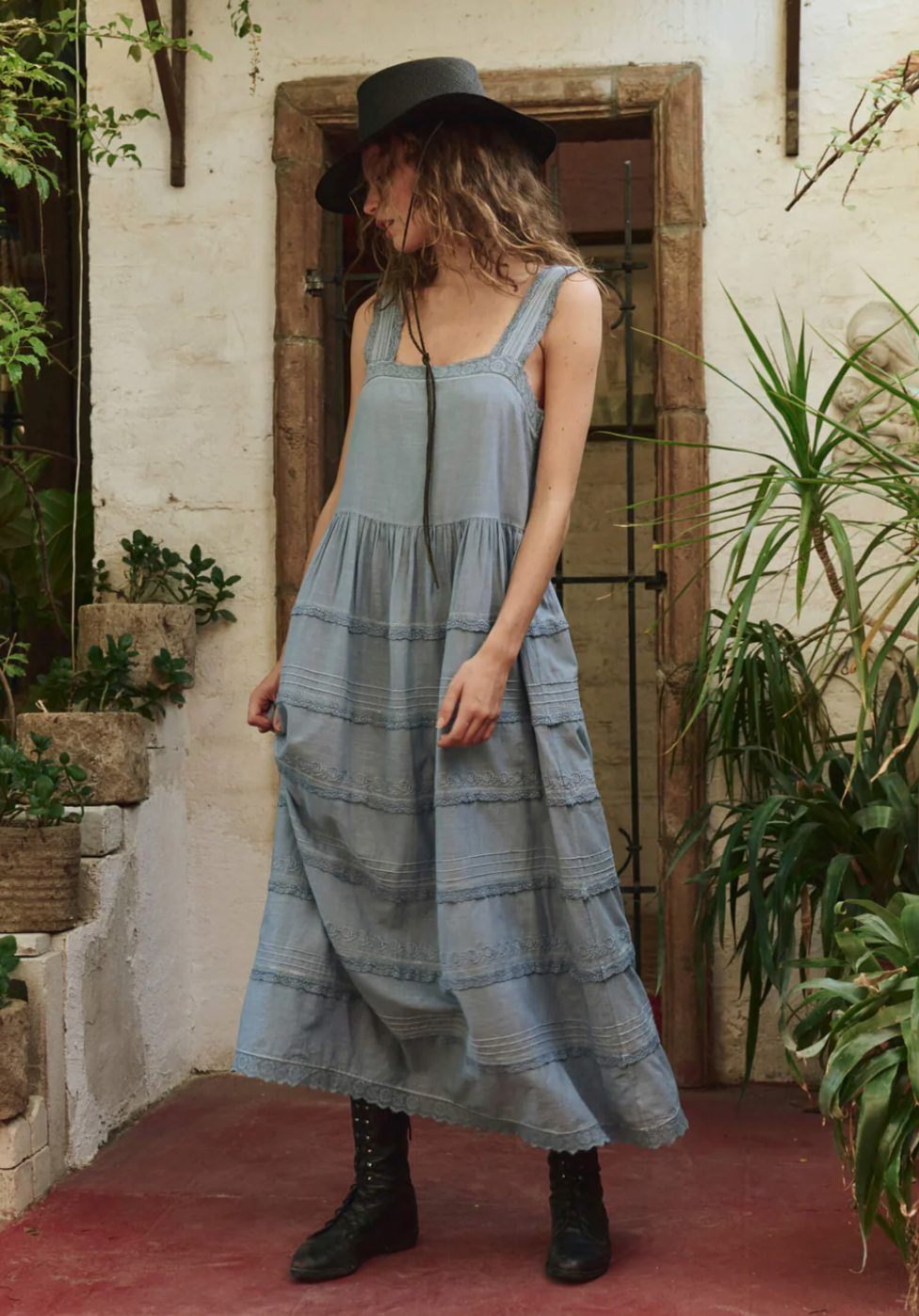 The Great. Reverie Dress- Pale Blue