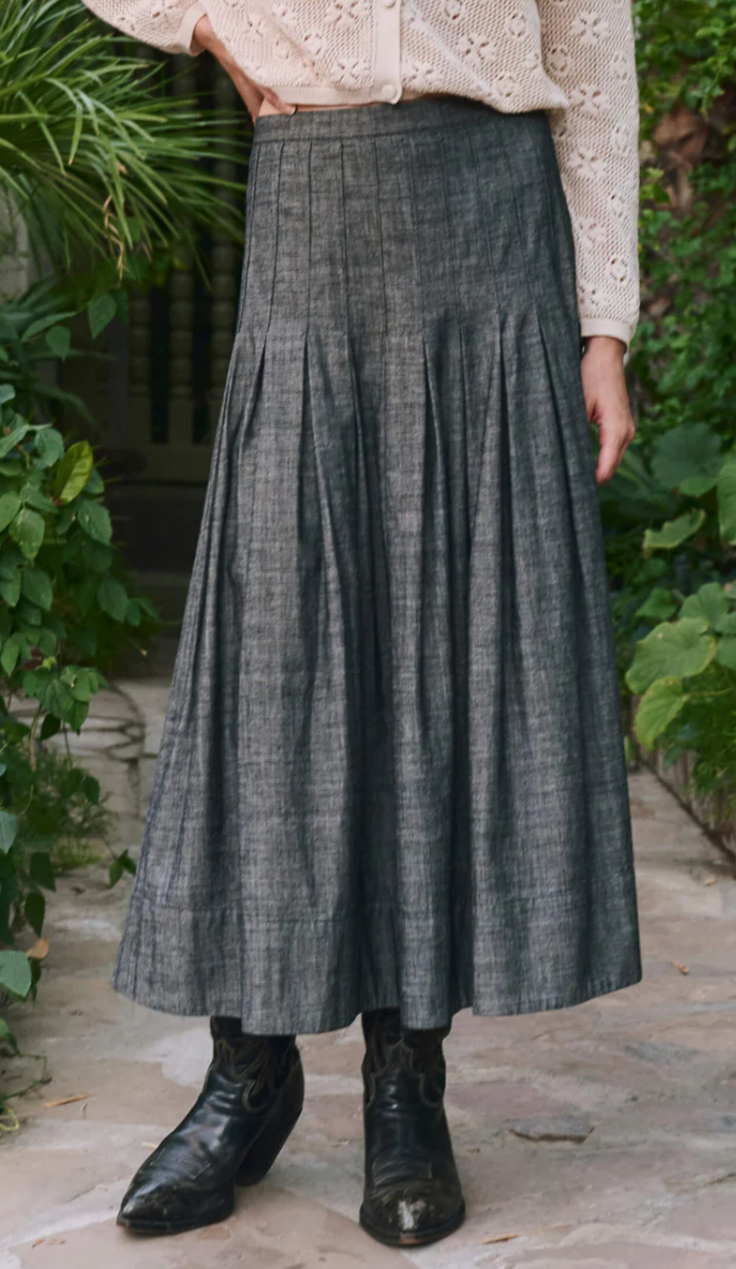 The Great. Rhythm Skirt- Smoke Wash
