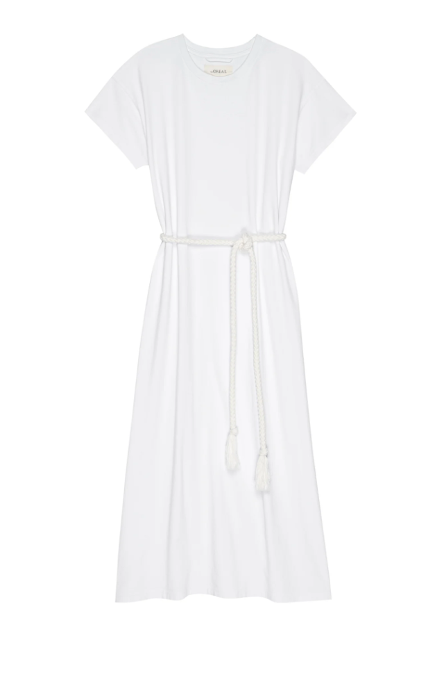 The Great. Boxy Tee Dress- White