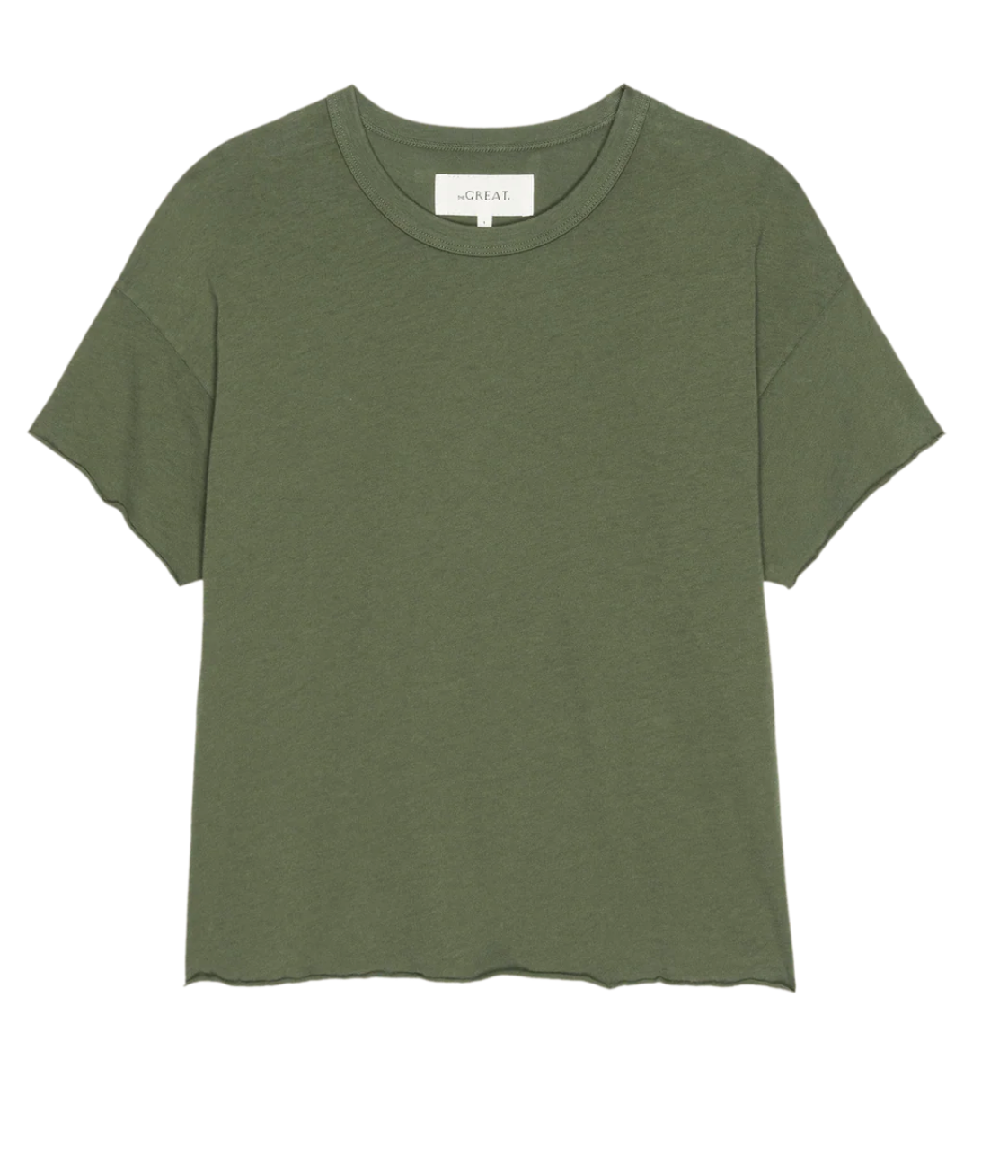The Great. The Crop Tee-Forest Green