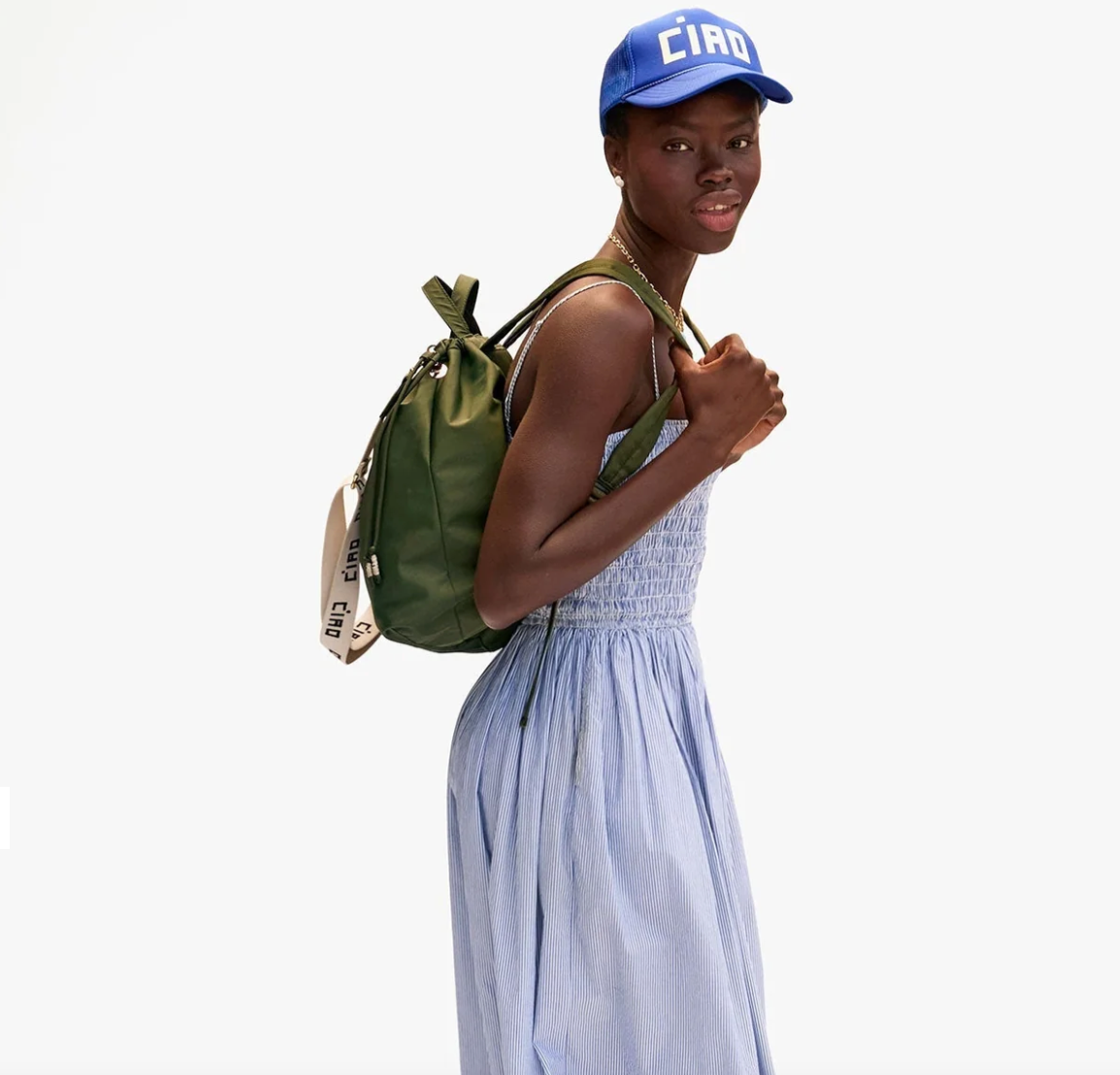 Clare V. Sac Tout Back Pack- Recycled Nylon Twill- Army