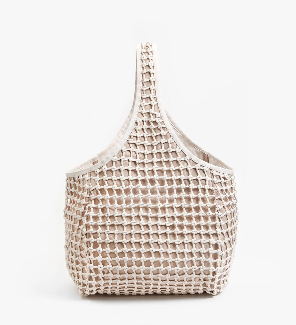 Clare V. Bando White Knot Woven Leather