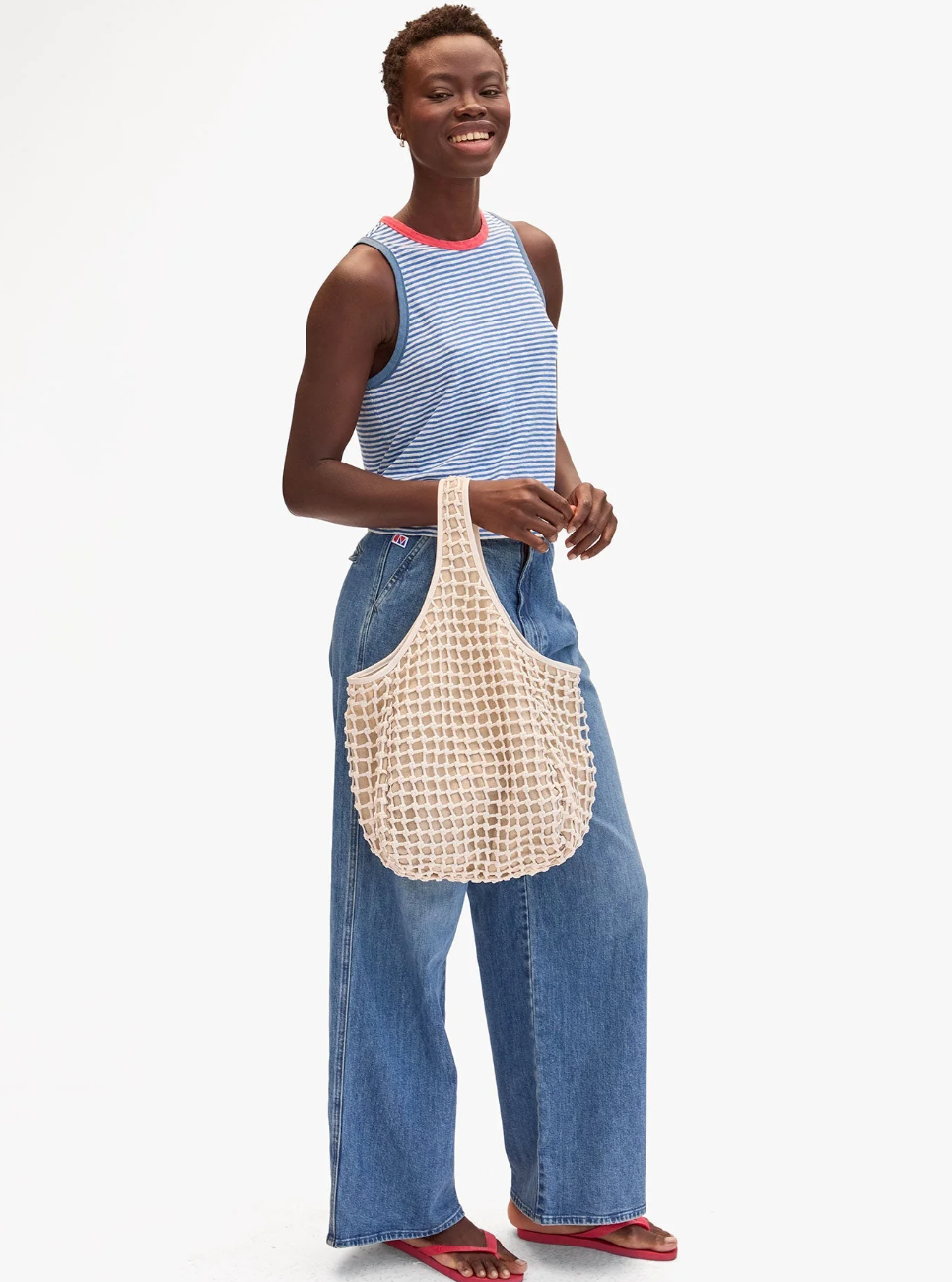 Clare V. Bando White Knot Woven Leather