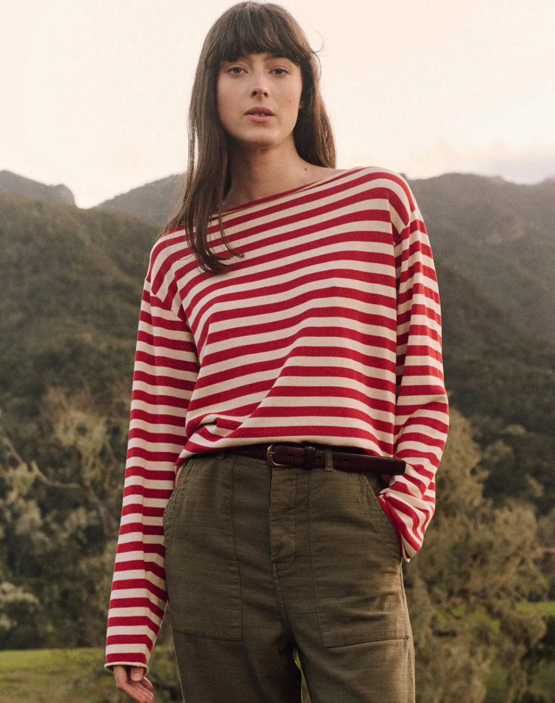 The Great. The Sailor Sweater- Maple Stripe