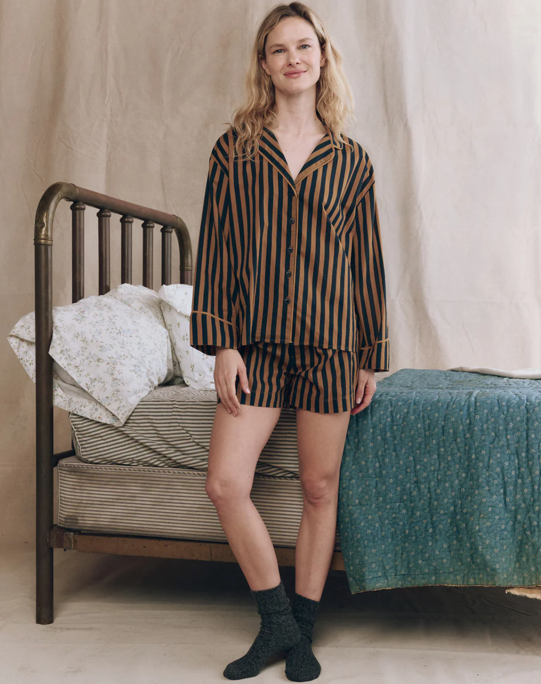 The Great. The Sleep Boxer Short- Club Stripe