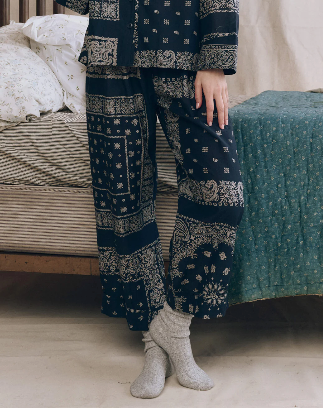 The Great. The Easy Sleep Pant- Bandana Patchwork