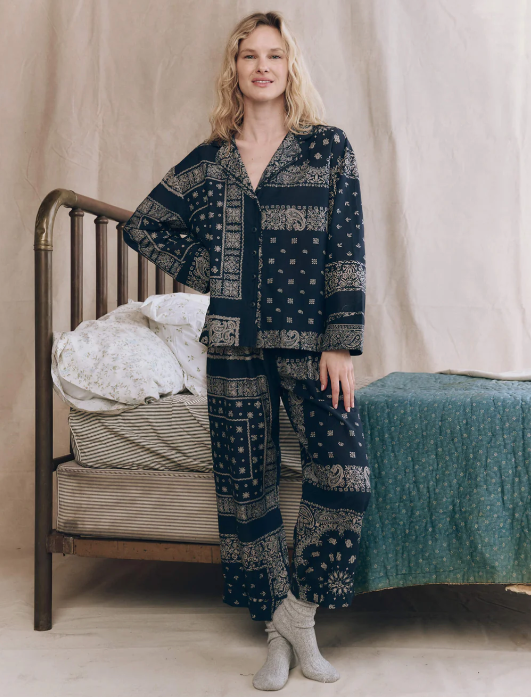 The Great. The Easy Sleep Pant- Bandana Patchwork