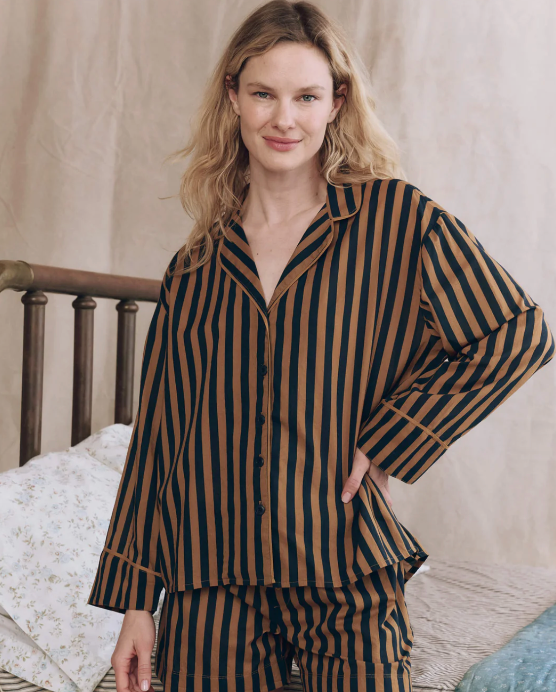 The Great. The Pajama Shirt- Club Stripe
