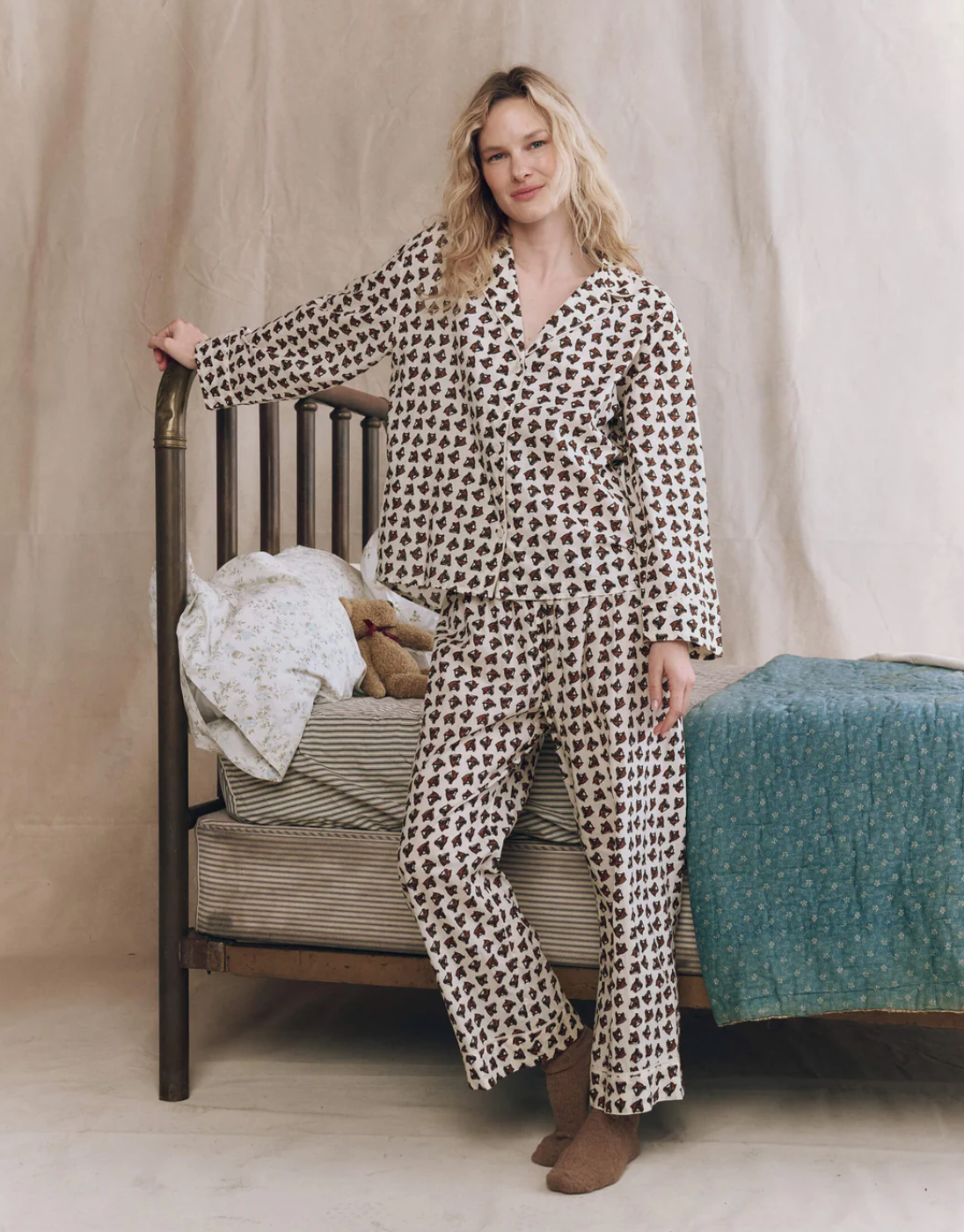 The Great. The Pajama Shirt- Horse Medallion Print