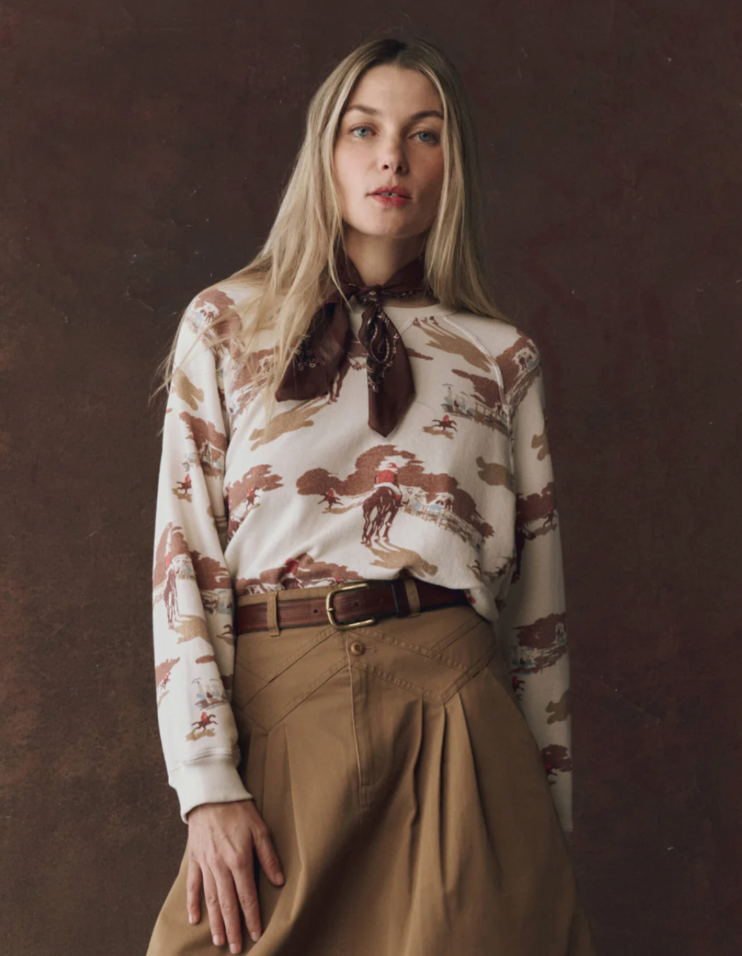 The Great. The Slouch Sweatshirt- Riding Horses Print