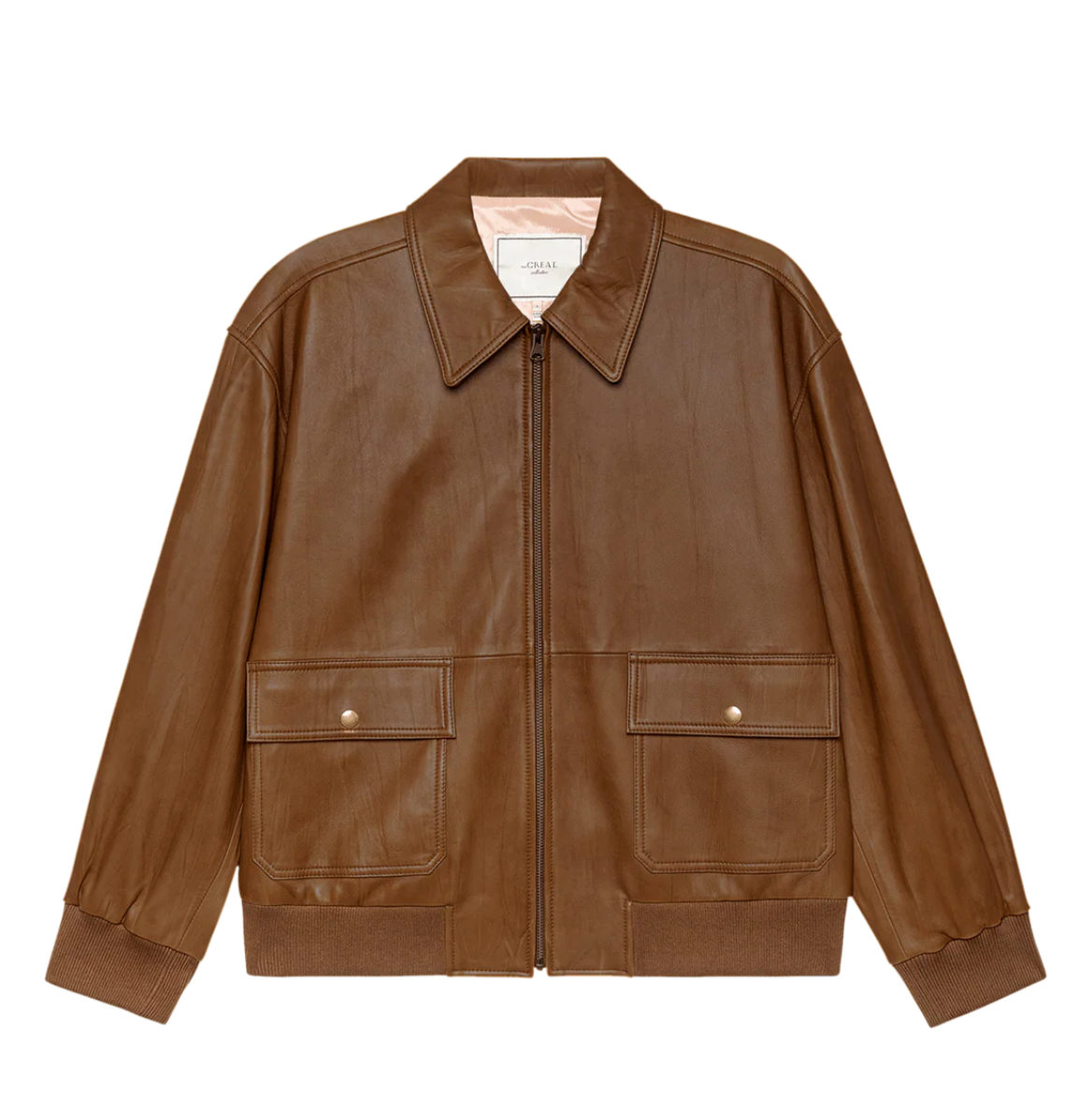 The Great. Flight Jacket- Saddle Brown