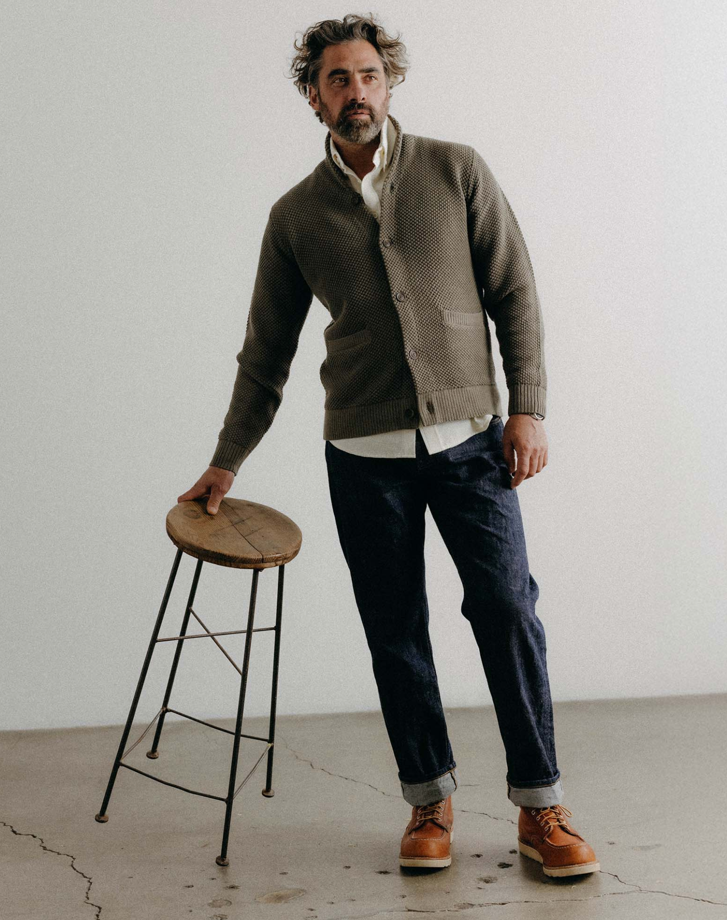 Taylor Stitch- The Crawford Sweater in Fatigue Olive