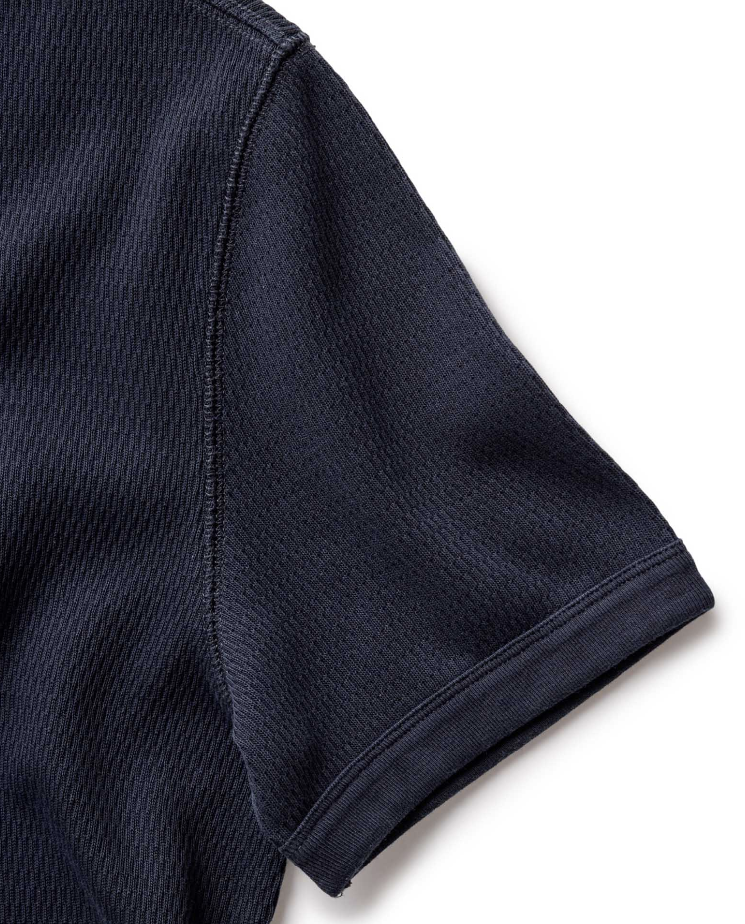Taylor Stitch- The Organic Cotton Short Sleeve Crew in Dark Navy Waffle