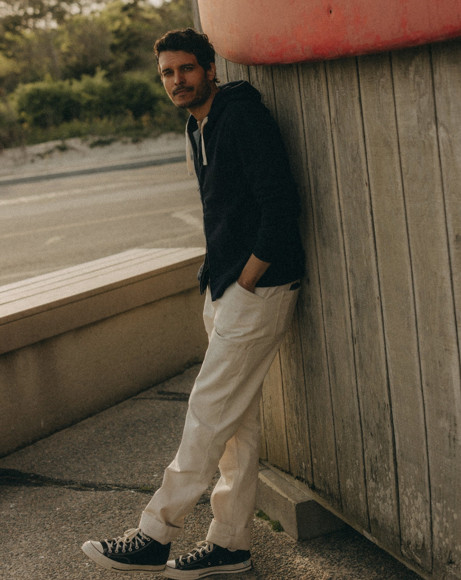 Taylor Stitch- The Après Zip Hoodie in Rinsed Indigo Terry