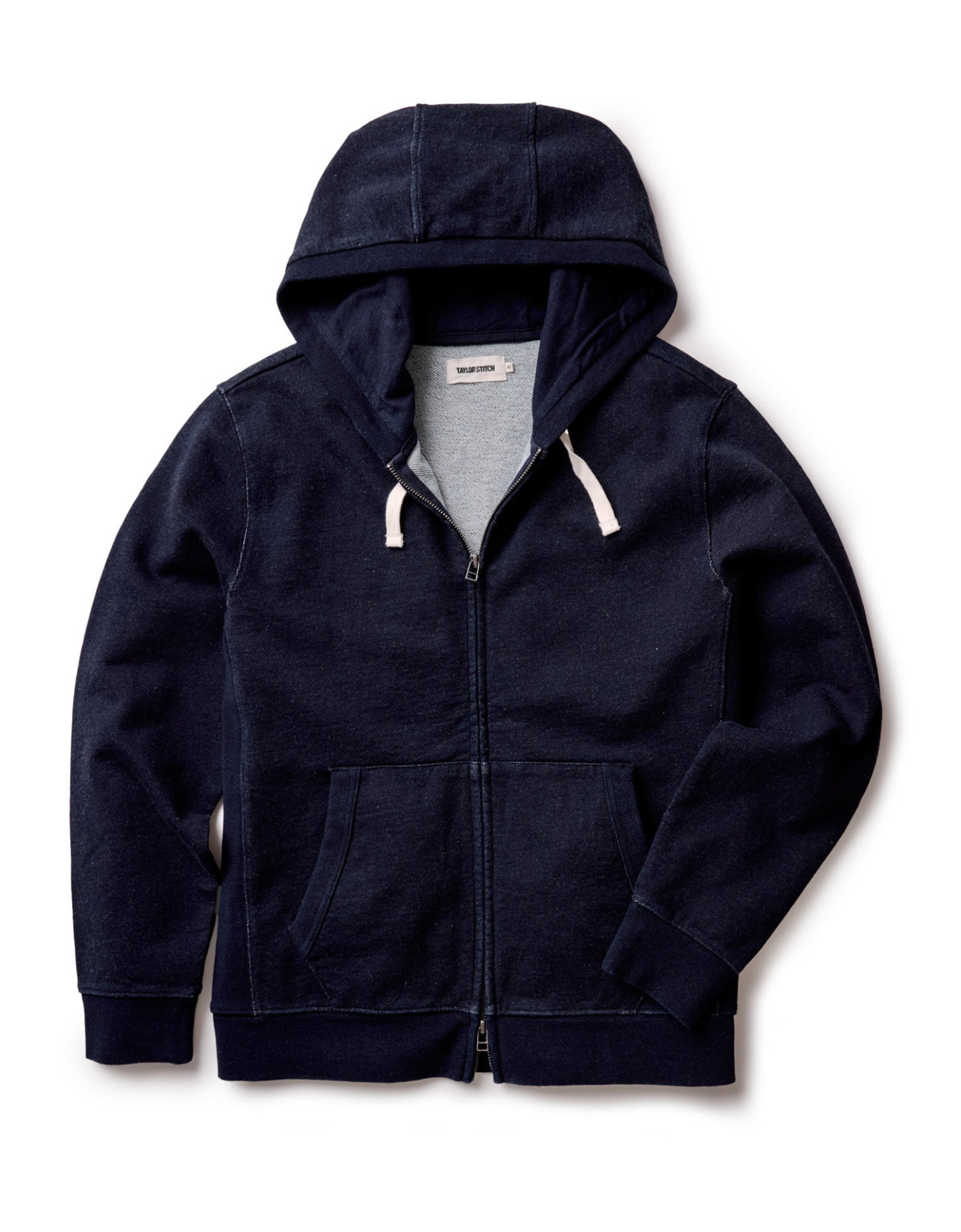 Taylor Stitch- The Après Zip Hoodie in Rinsed Indigo Terry