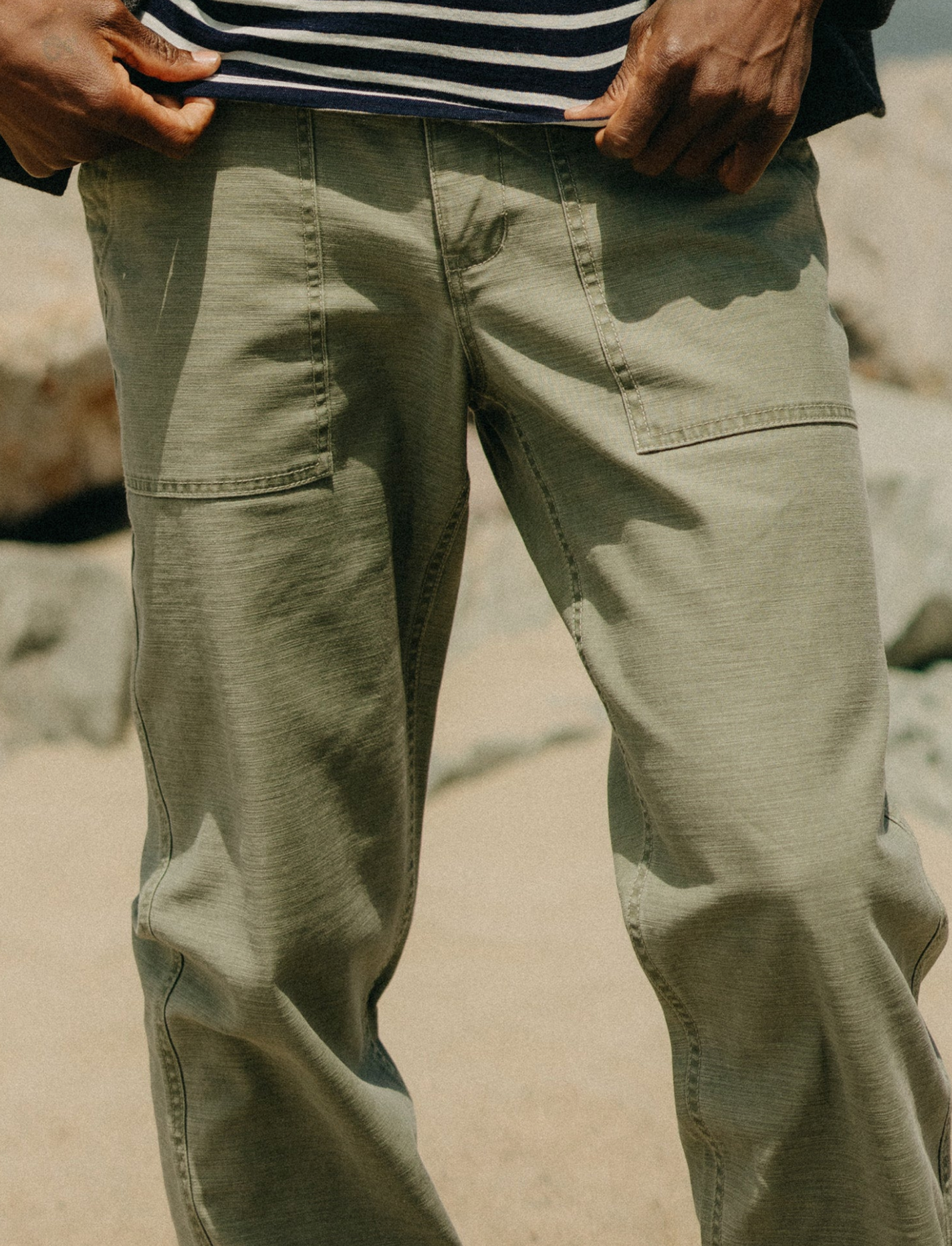 Taylor Stitch- The Surplus Pant in Field Olive Reverse Sateen