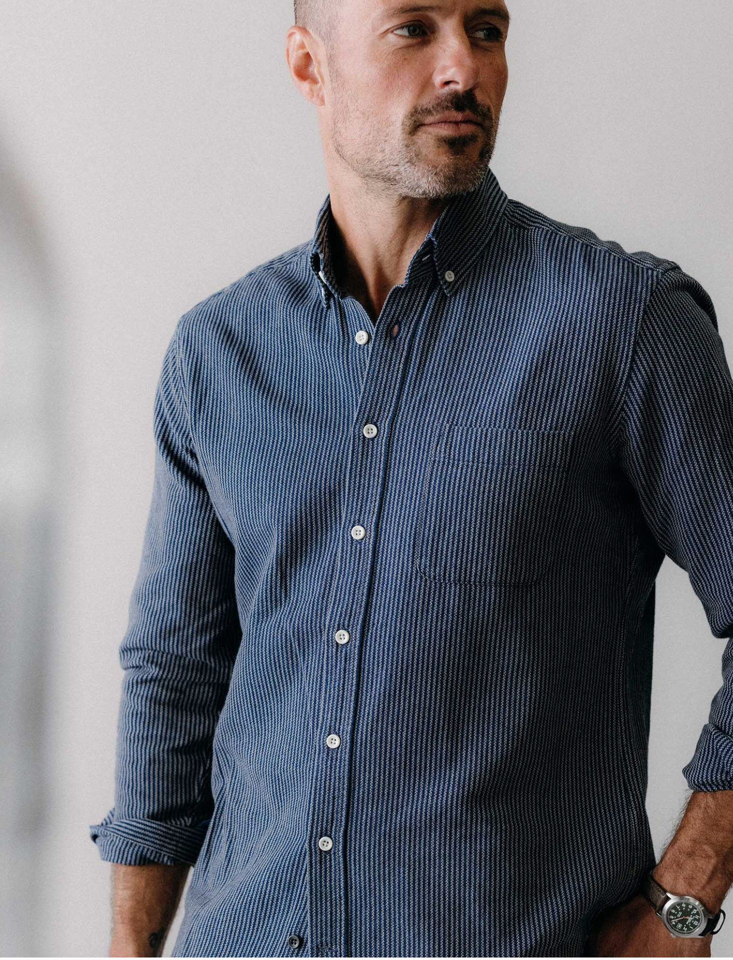 Taylor Stitch- The Jack Shirt in Roped Indigo