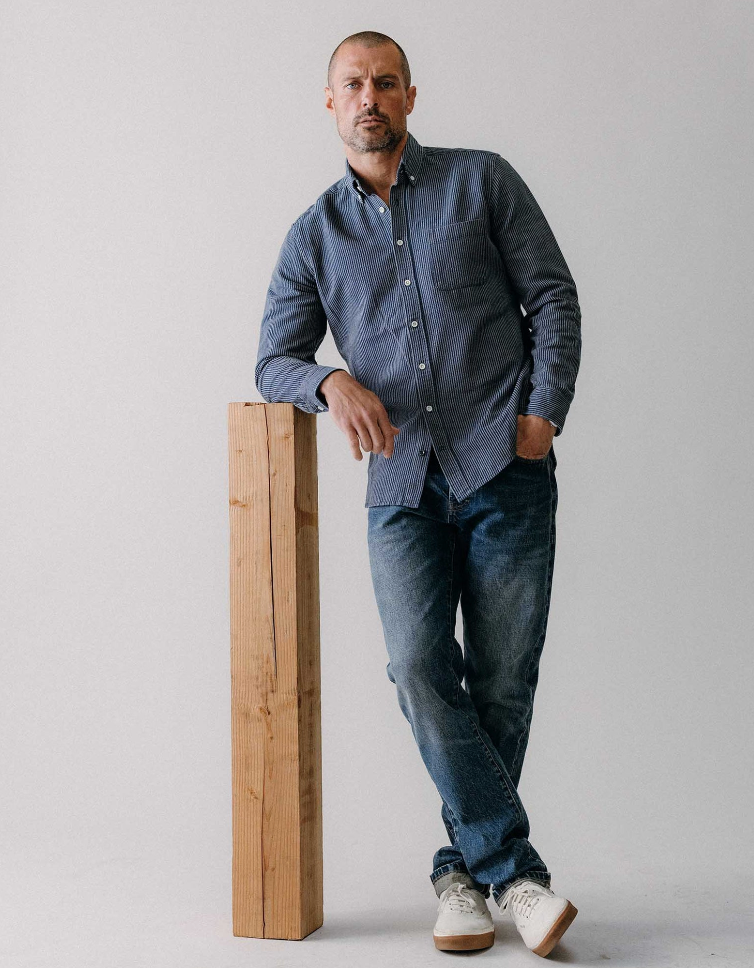 Taylor Stitch- The Jack Shirt in Roped Indigo