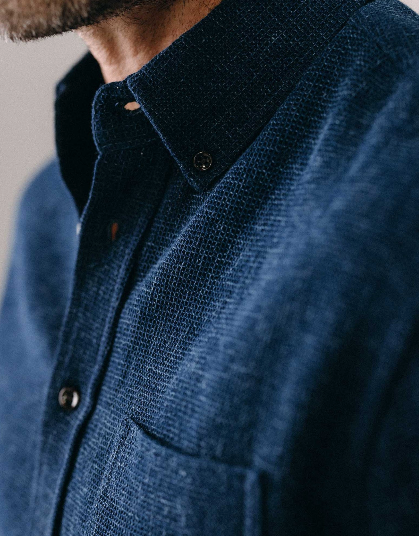 Taylor Stitch- The Jack in Rinsed Indigo Waffle