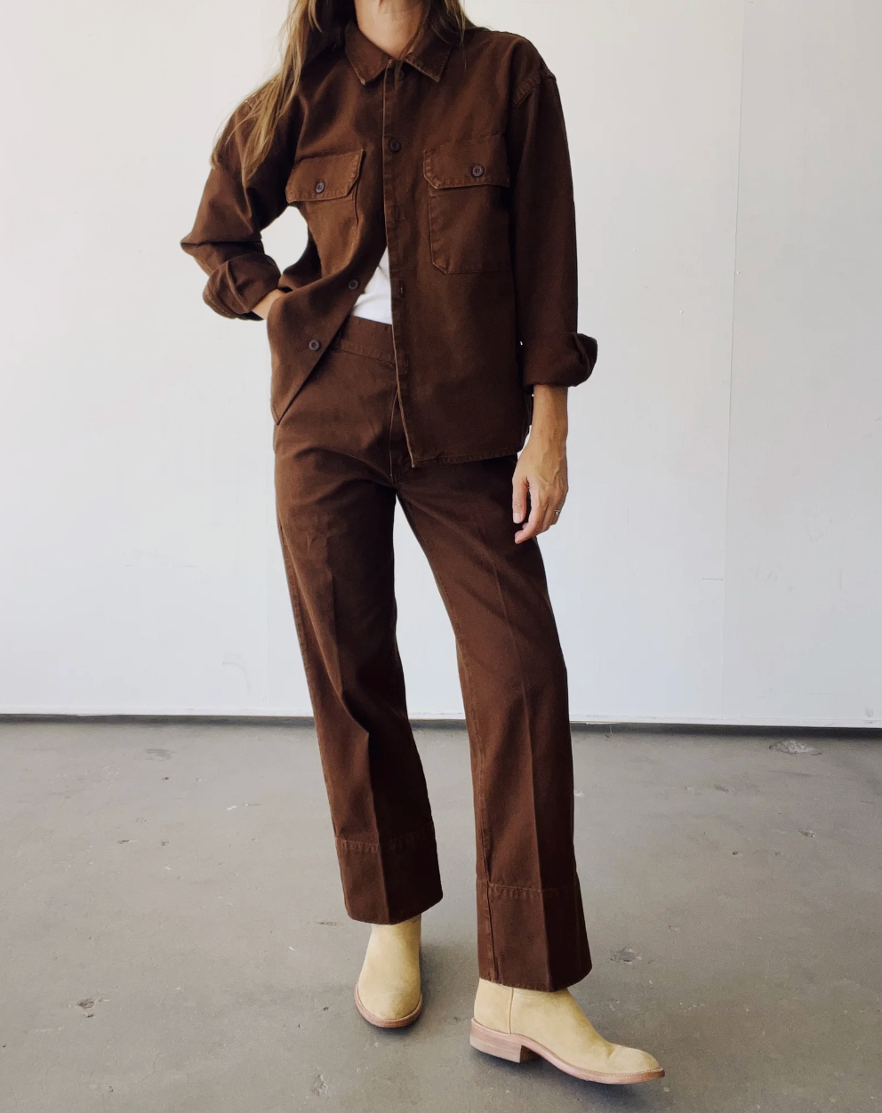 Hey Gang- The Work Shirt in Brown