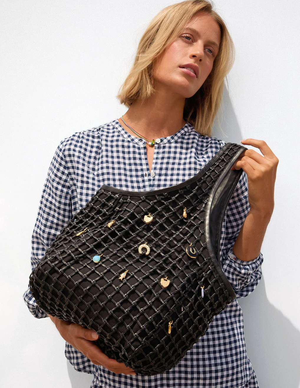 Clare V. Bando Black Knot Woven Leather