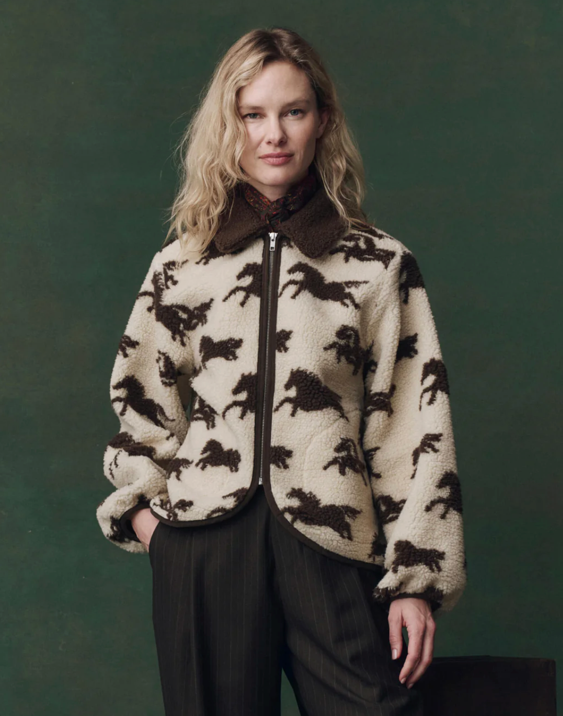 The Great. The Pasture Jacket in Cream with Hickory