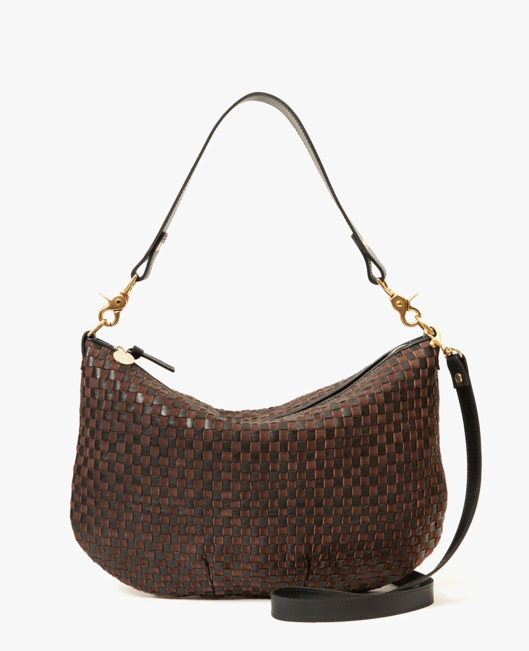 Clare V. Moyen Messenger Black/Chocolate Woven Checker