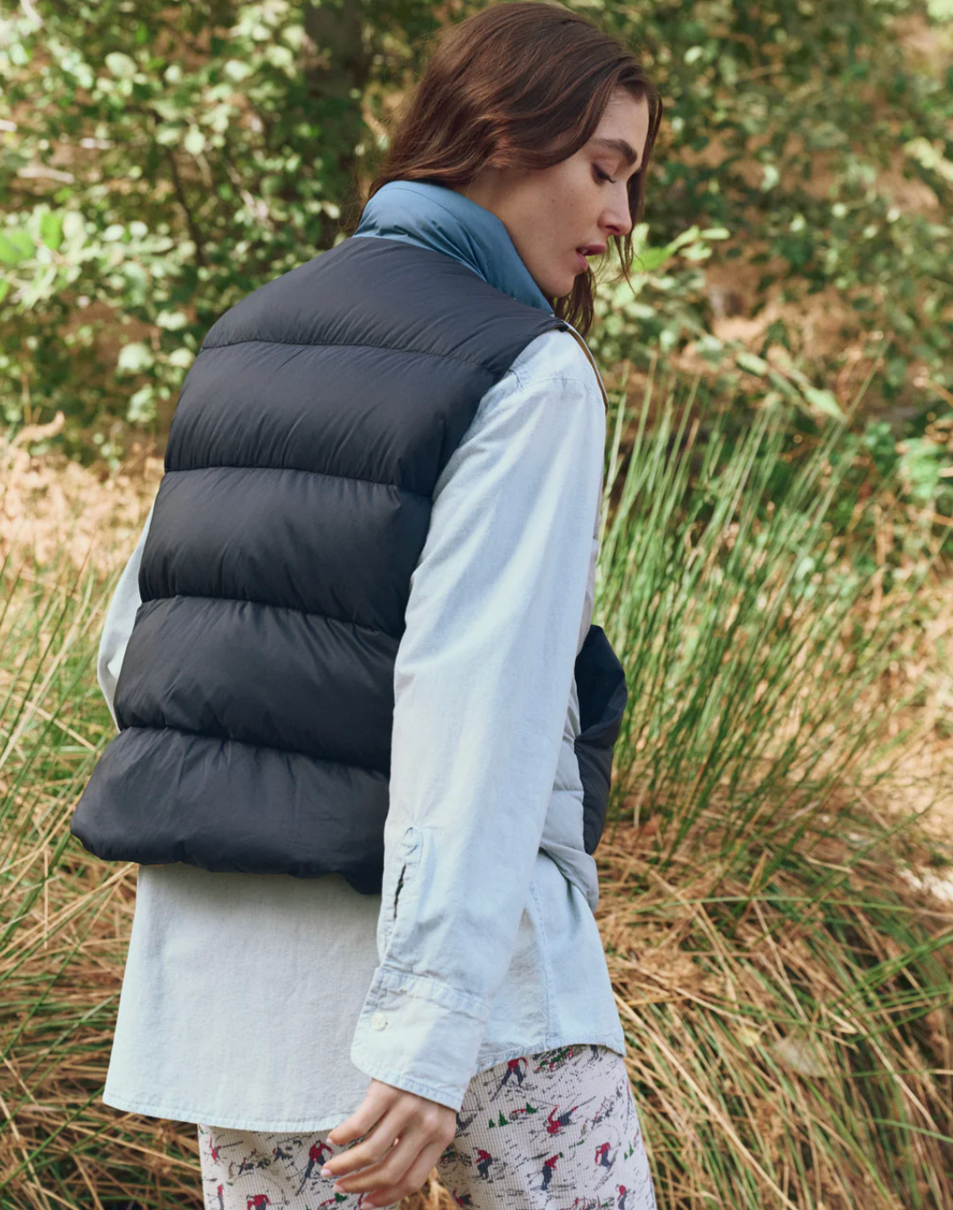 The Great Outdoors. The Polar Vest in Navy Colorblock.