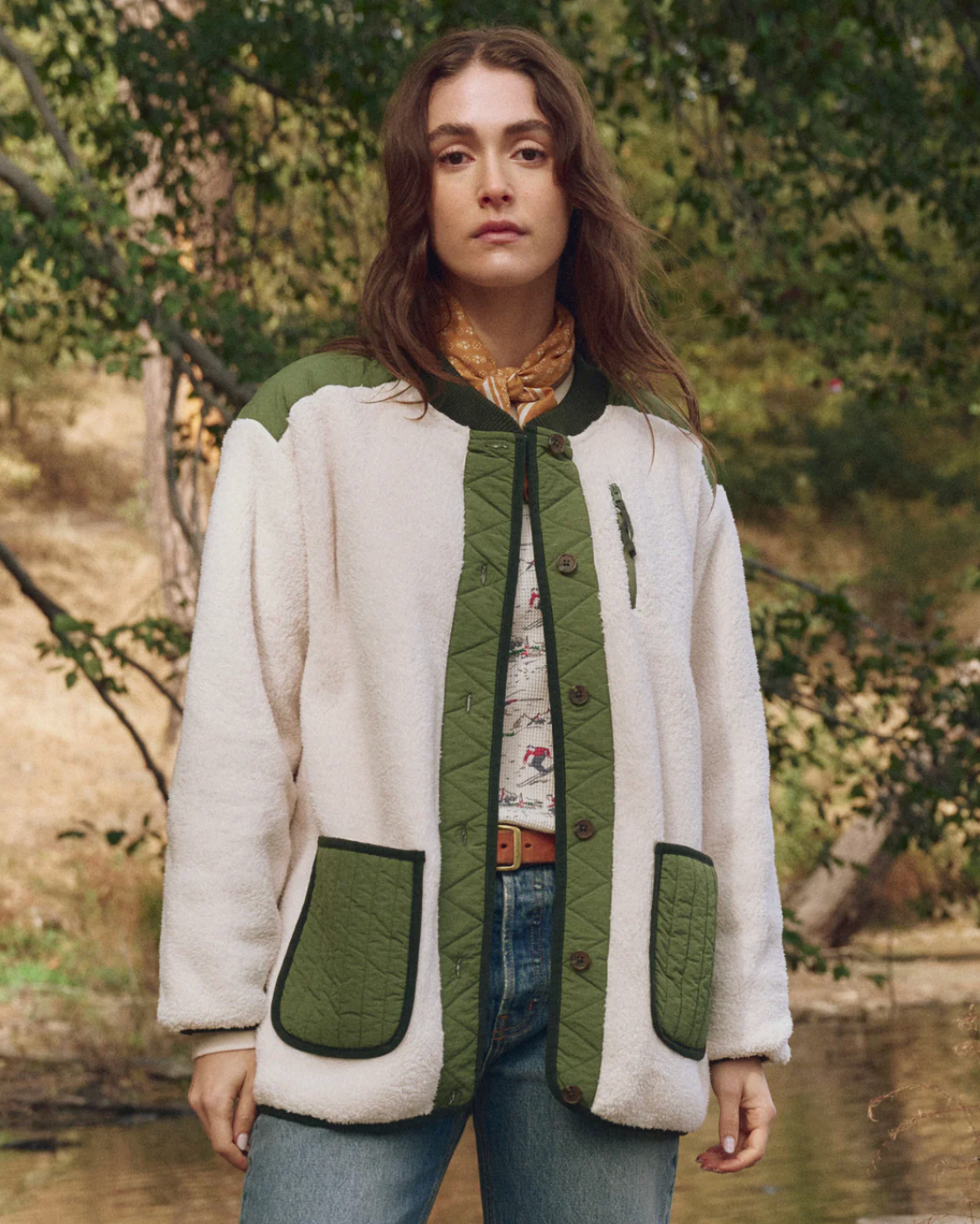 The Great Outdoors. The Plush Tundra Jacket in Cream and Army