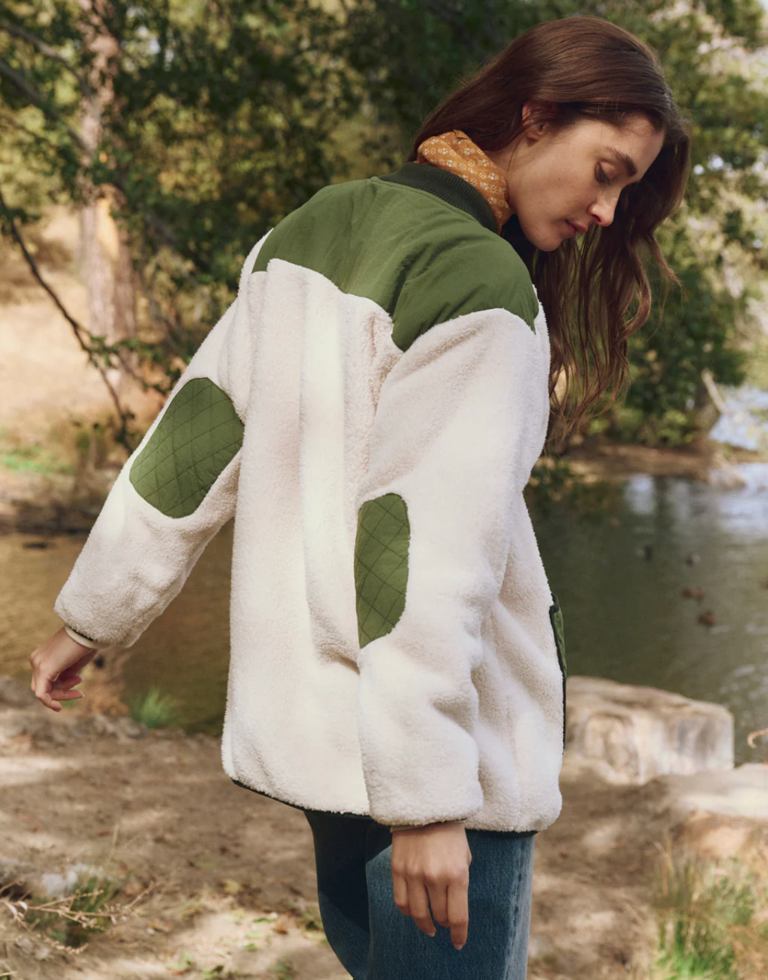 The Great Outdoors. The Plush Tundra Jacket in Cream and Army