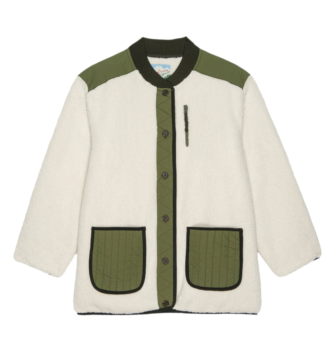 The Great Outdoors. The Plush Tundra Jacket in Cream and Army