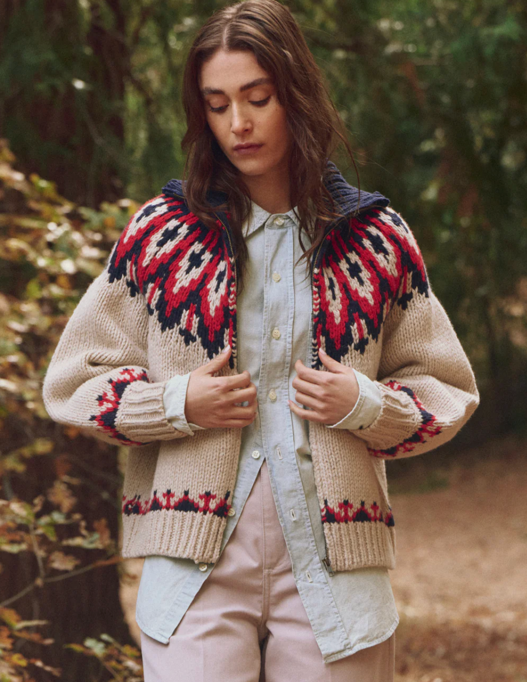 The Great Outdoors. The Nordic Sweater in Glacier Fair Isle