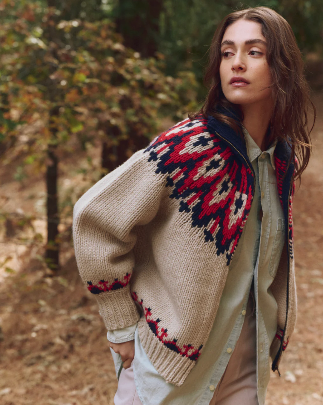 The Great Outdoors. The Nordic Sweater in Glacier Fair Isle