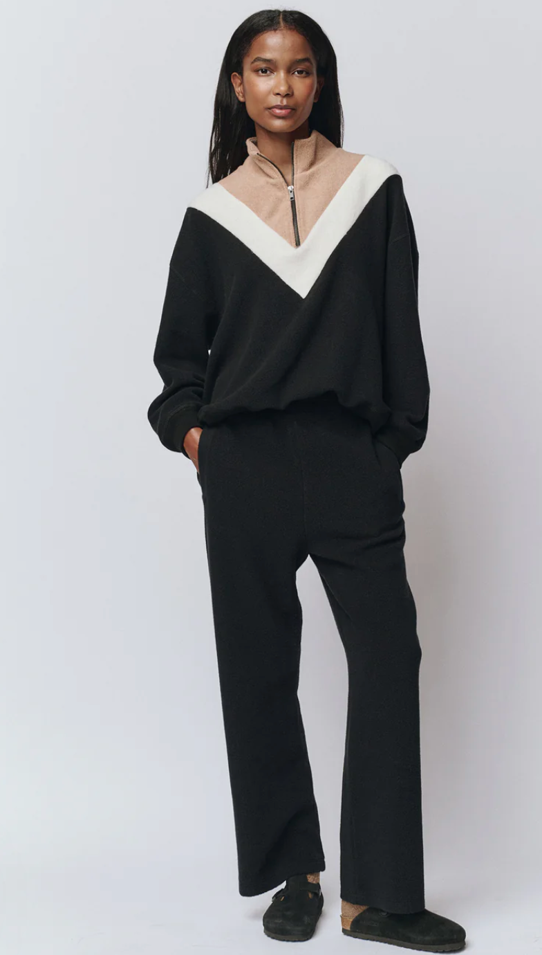 The Great. The Plush Victory Sweatpant- Black