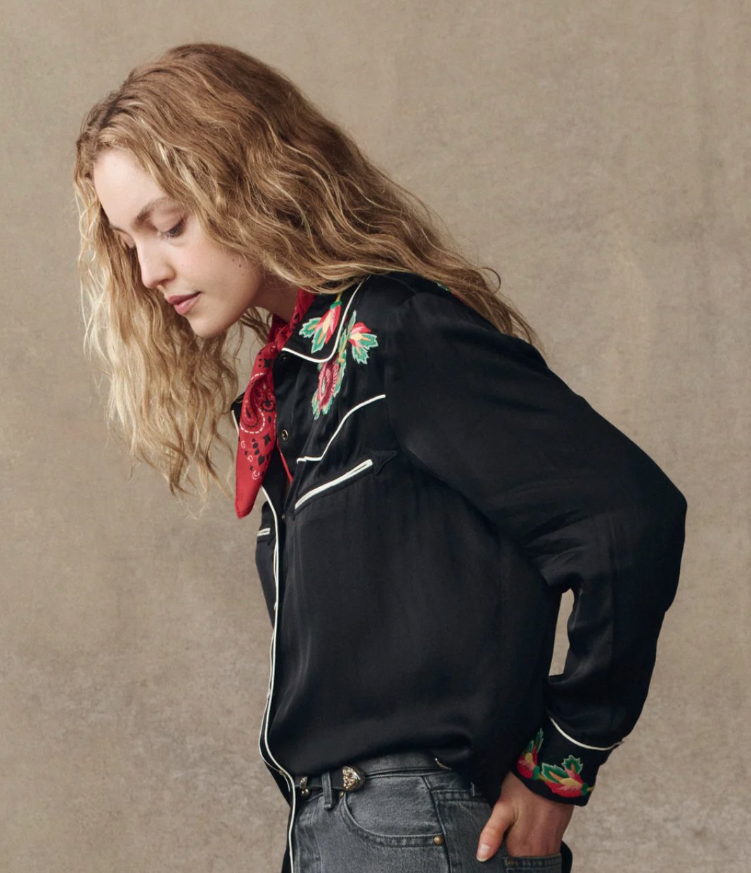 The Great. The Heirloom Rose Western Shirt.