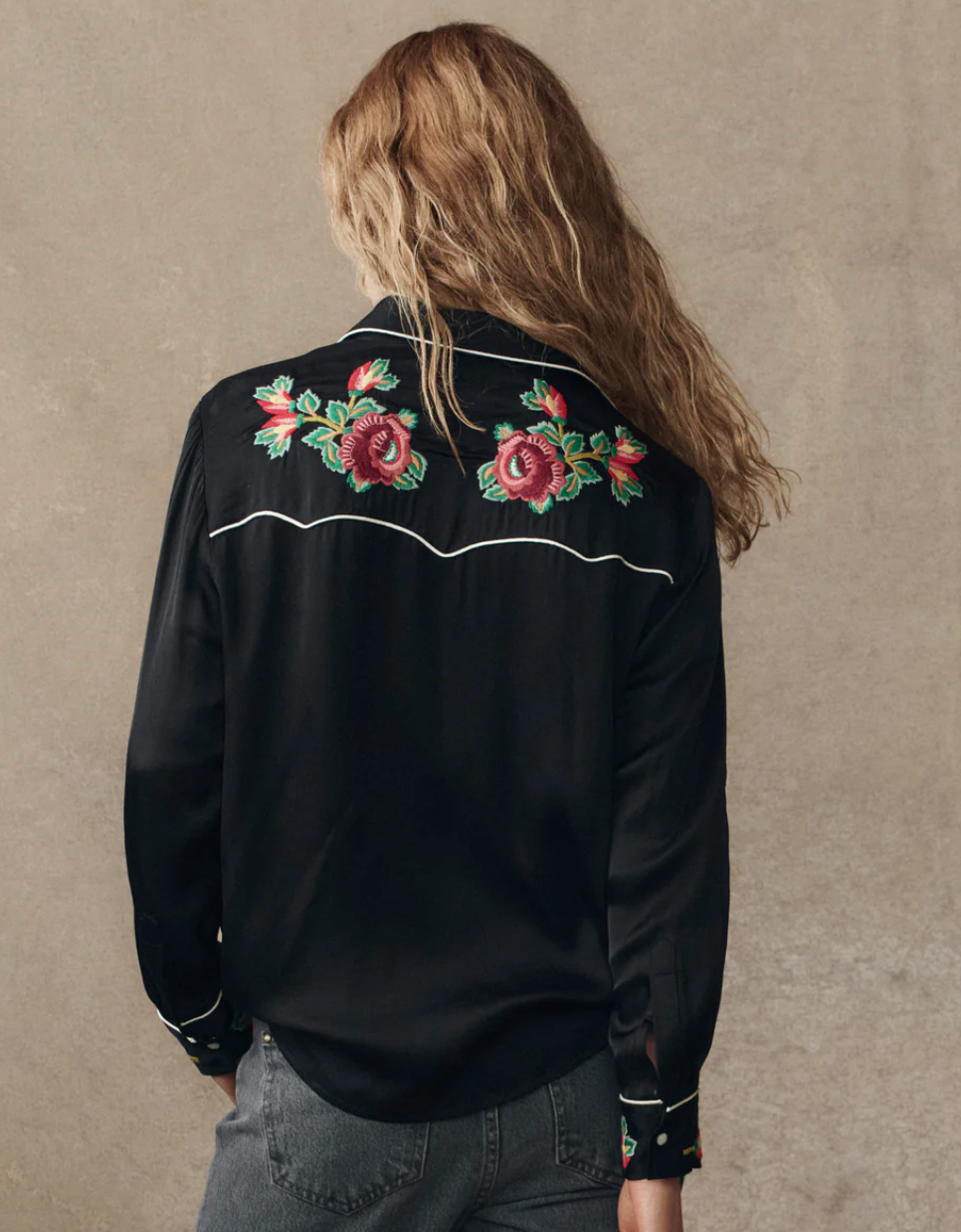 The Great. The Heirloom Rose Western Shirt.