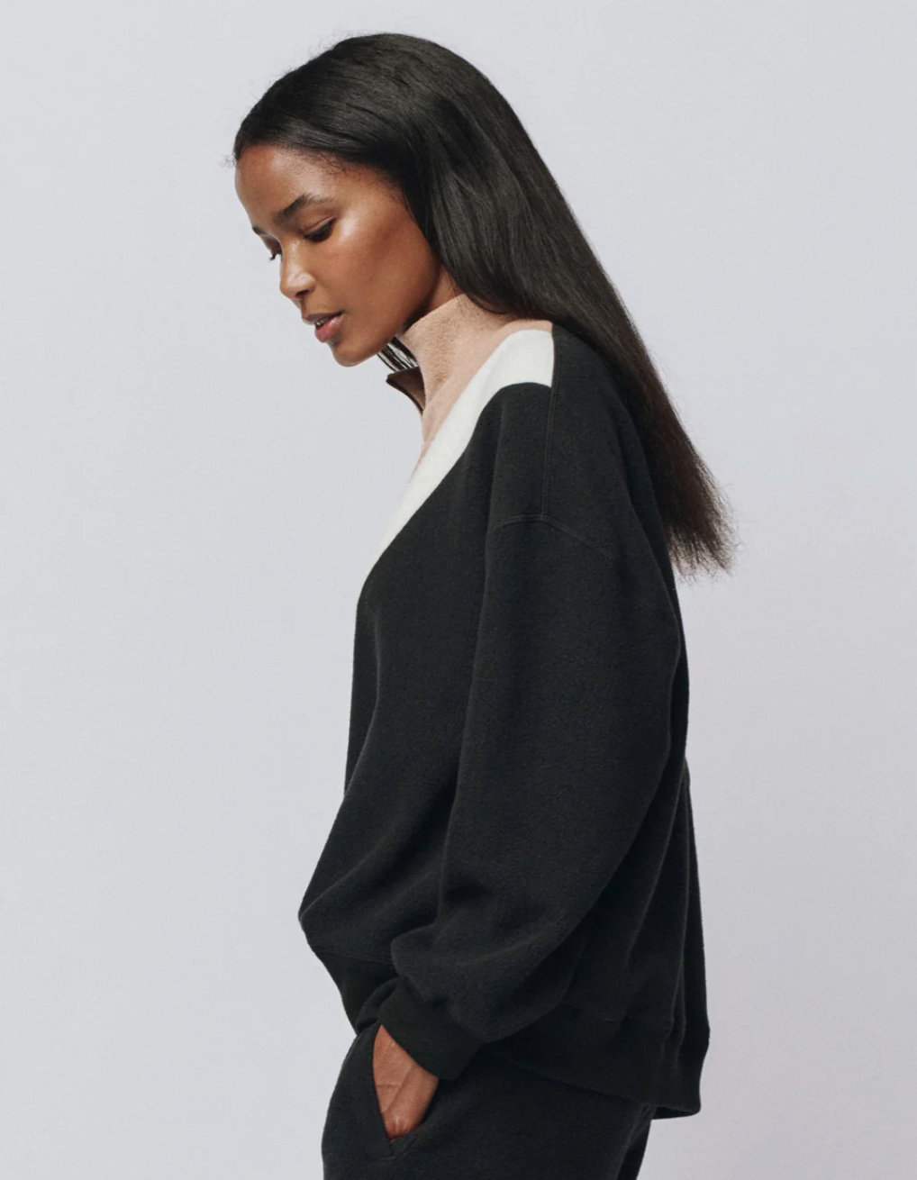 The Great. The Colorblock Plush Chalet Sweatshirt