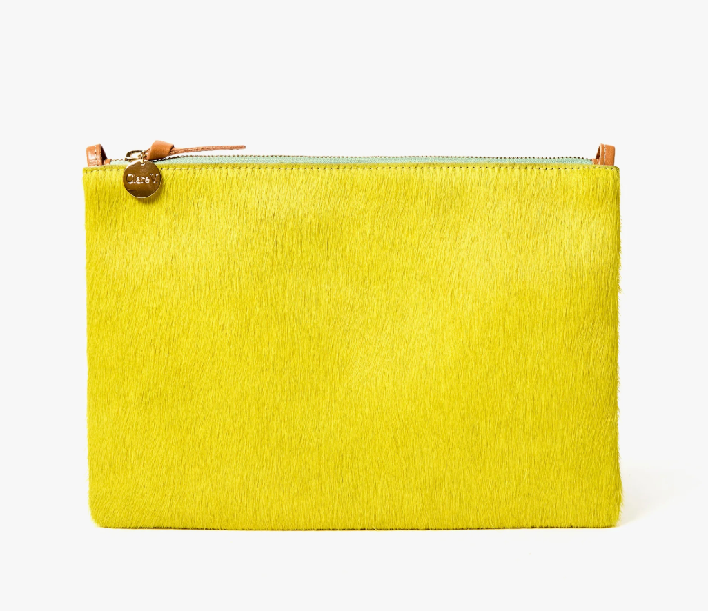 Clare V. Flat Clutch w/ Tabs- Citron
