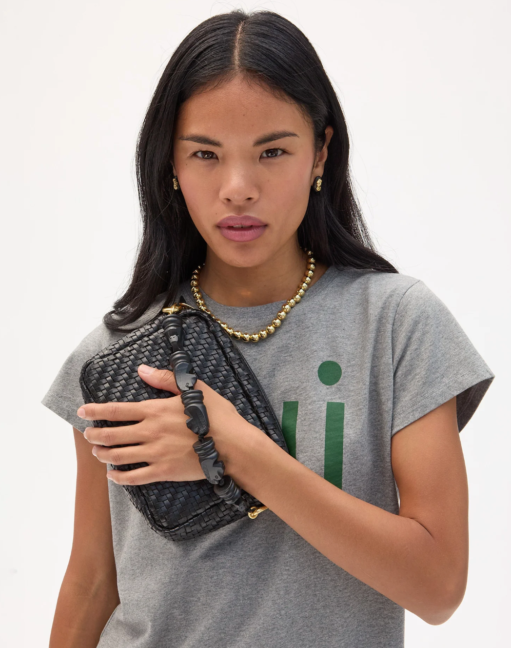 Clare V. Top Handle Strap- Black Knights